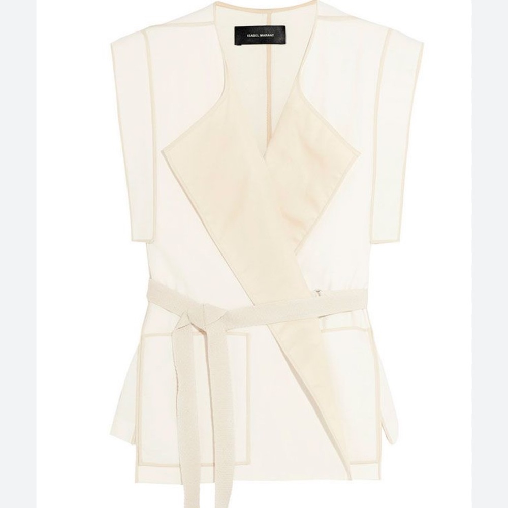 Isabel Marant Belted Cream Cotton Vest